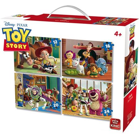 Disney 4in1 Puzzle Toy Story  - Vier Kinderpuzzels in een Koffertje - King