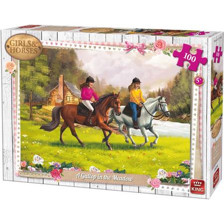 King Girls & Horses A Gallop in the Meadow 100 stukjes