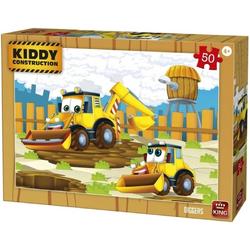 King Legpuzzel Kiddy Constructions - Diggers 50 Stukjes