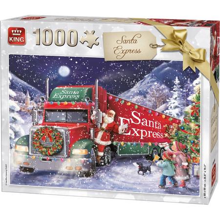 King Puzzel 1000 Stukjes (68 x 49 cm) - Kerstpuzzel Santa Express - Legpuzzel Kerst / Winter