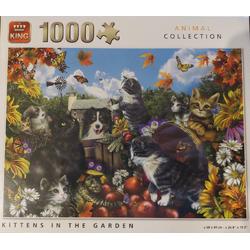King - Puzzel - Kittens in the garden - 1000 stukjes
