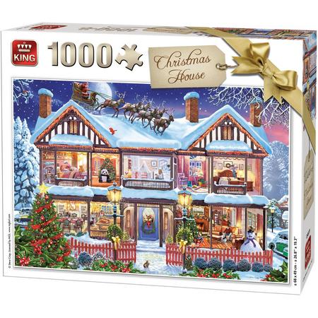King Puzzel 1000 Stukjes (68 x 49 cm)- Christmas House - Kerstpuzzel