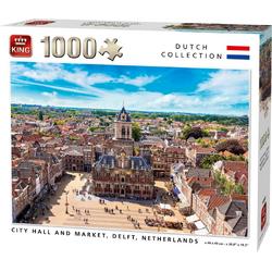 King Puzzel 1000 Stukjes Volwassenen - Legpuzzel - Puzzels - Hobby - De markt in Delft