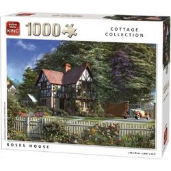 King Puzzel 1000 Stukjes Volwassenen - Legpuzzel - Puzzels - Hobby - Huisje bij de Rozen