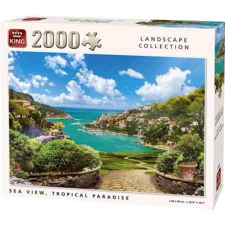 King Puzzel 2000 Stukjes (96 x 68 cm) - Tropische Sea View - Legpuzzel Landschap