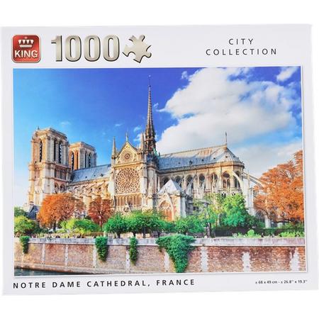 King Puzzel City Collection Notre Dame Cathedral Frankrijk 68x49cm 1000 stukjes LIMITED EDITION