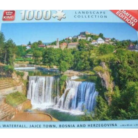 King Puzzel Plivia Waterfall, Jajce, Bosnië Herzegovina 1000 stukjes