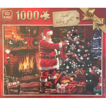 King Santa hiding gifts puzzel 1000