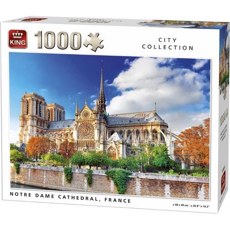King legpuzzel city collection Notre Dame cathedral ,frankrijk 1000 stukjes