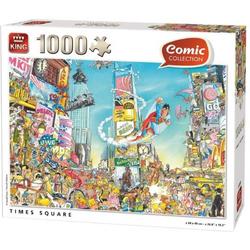 Puzzel 1000 Stukjes Comic Cartoon Time Square NY - King - Legpuzzel (68 x 49 cm)