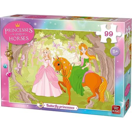 Puzzel Paarden en Prinsessen Vlinders - King - 99 Stukjes
