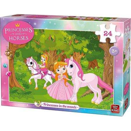 Puzzel Paarden en Prinsessen in het Bos - King - 24 Stukjes
