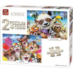legpuzzel Animal Selfies Collection 2 puzzels 1000st