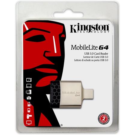 Kingston MobileLite G4 USB 3.0 Zwart, Grijs geheugenkaartlezer