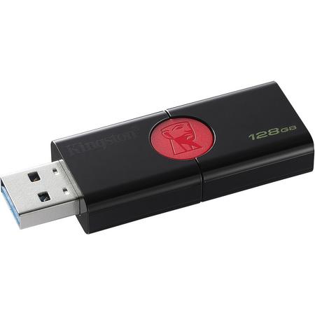 Kingston Technology DataTraveler 106 128GB 3.0 (3.1 Gen 1) USB-Type-A-aansluiting Zwart, Rood USB flash drive