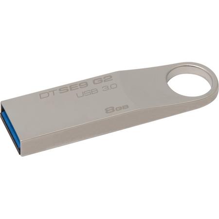 Kingston Technology DataTraveler SE9 G2 8GB 8GB USB 3.0 (3.1 Gen 1) USB-Type-A-aansluiting Zilver USB flash drive