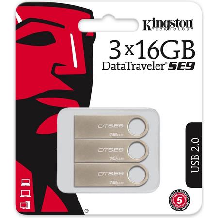 Kingston Technology DataTraveler SE9 USB flash drive 16 GB USB Type-A 2.0 Zilver