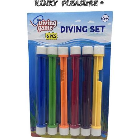Kinky Pleasure - Duik Staven - Diving Set - 6 Stuks - Regenboog kleuren