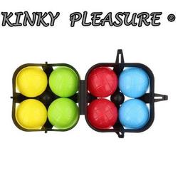 Kinky Pleasure - Jeu de boule ballen - 8 stuks - 2 stuks x 4 kleuren - Met Klein Zwart Balletje