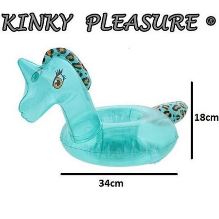 Kinky Pleasure - Opblaasbare Bekerhouder - Drijvende Drankhouder - Bekerhouder voor water - Dieren - Eenhoorn - 34 x 18 x 16cm
