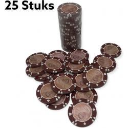 Kinky Pleasure Euro Poker Chips €0,05 Euro 25 Stuks Zwart MP027-006