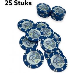Kinky Pleasure Poker Chips €20 Euro 25 Stuks Blauw MP027-003