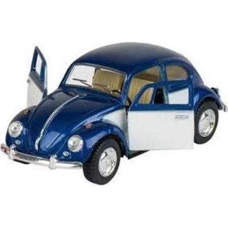 1967 Volkswagen Classic Beetle (Blauw/Wit) 1/36 Kinsmart - Modelauto - Schaalmodel - Model auto