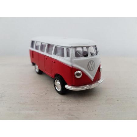 Kinsmart - Die Cast model - VW Bulli Bus – Rood – met Pull-back mechanisme