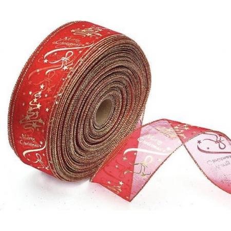 Knaak Merry Christmas -  Lint - Slinger - Decoratie - Kerstboom - Kerst - Kerstmis - 2 meter - Rood