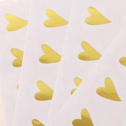 Knaak Sluitsticker - Sluitzegel - Wit Met Gouden Hart - Moederdag - Trouwkaart - Geboortekaart - Envelop - Goud - Hartjes - Hart - Envelop Stickers