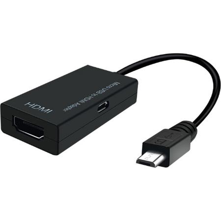 Micro usb naar HDMI - HDMI switch - 1080p - TV adapter - Kabel - Zwart - 17,5cm - 1 stuk