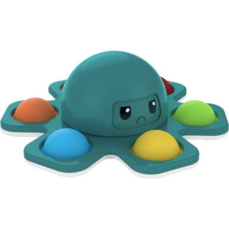 Fidget Spinner met Pop Up Bubble - Face Changing Octopus - Anti Stress - Rage 2021/2022 - Groen