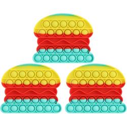 Snap en Pop it Fidget Toys - Regenboog Burger - Anti Stress (3 stuks)