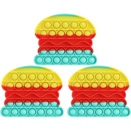 Snap en Pop it Fidget Toys - Regenboog Burger - Anti Stress (3 stuks)
