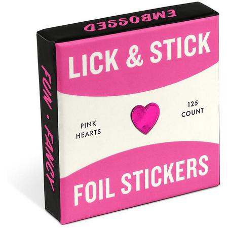 Knock Knock Pink Hearts Lick and Stick Foil Stickers