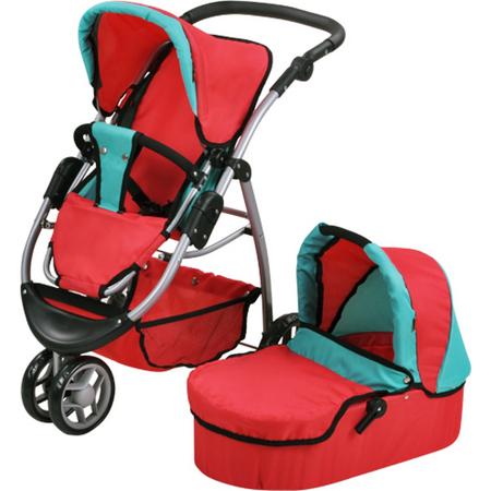 Knorrtoys cico rood 2in1 combi poppenwagen