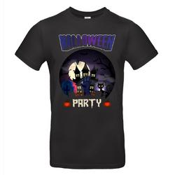 Zwart Halloween T-shirt met opdruk Halloween Party 164