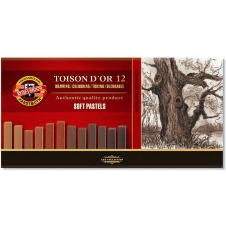 Koh-I-Noor set of artists´ soft pastels 8592 brown, 8592012002BR