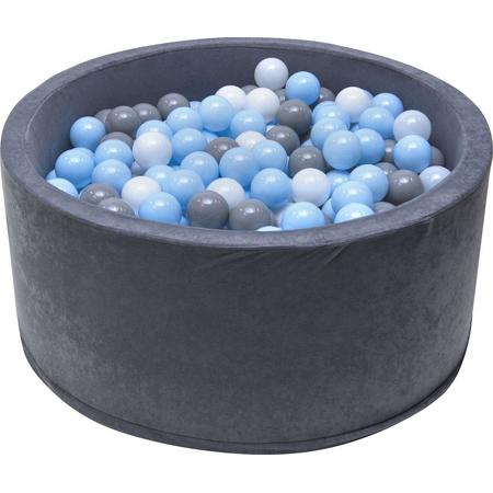 Ballenbak  incl. 200 ballen  -  Grijs  -  Wit, grijs en blauwe ballen