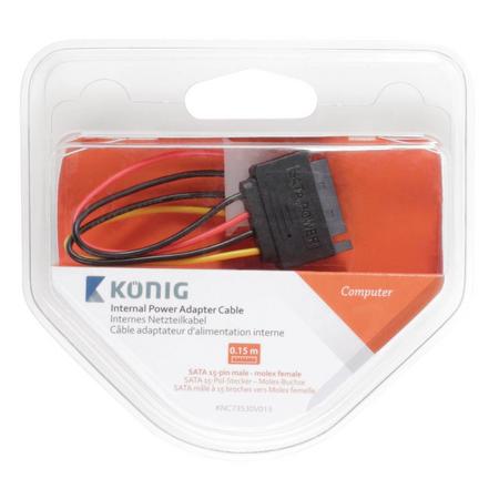 K nig SATA 15-pin/Molex 4-pin 0.15m