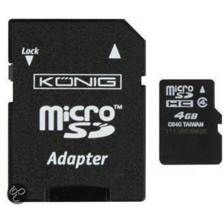 König Micro SD Geheugenkaart Klasse 4 - 4 GB