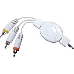   oprolbare kabel voor de iPod Classic (3.5mm - 3x RCA)