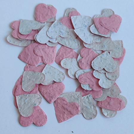Zaadconfetti van Groei papier - Hartjes Roze - Gender reveal - Baby - Meisje - confetti - zaad - papier - bloem