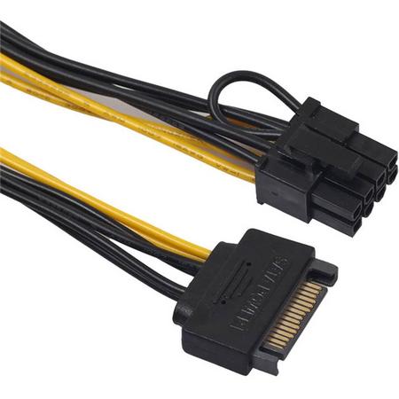 15-Pin SATA to 8-Pin Pcie video card Power kabel