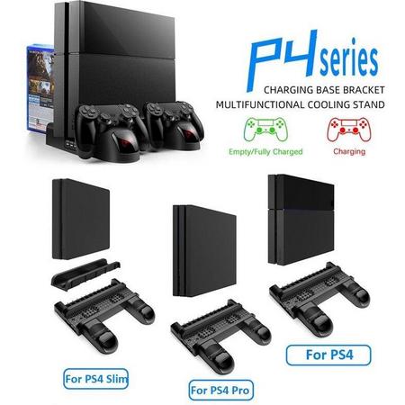 Cooling Stand Voor Sony PS4/PS4 Slim/PS4 Pro Games Opslag Dual Controller Opladen Dock