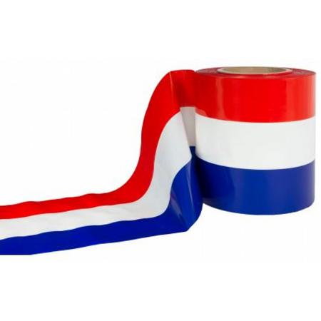 Afzetlint 15cm x 150mtr x 60my, Nederlandse vlag (029.3960)
