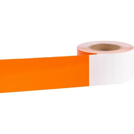 Oranje-wit afzetlint 75 mm x 250 meter (027.0069)
