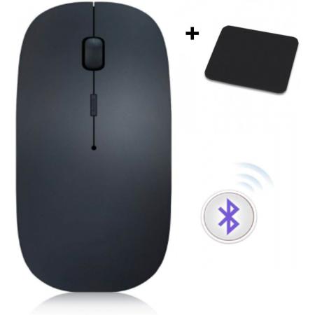 Bluetooth Muis Draadloos voor Laptop, PC en Mac – Zwart – Gratis muismat