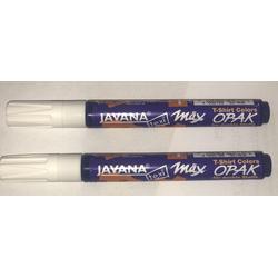 SET van 2 stiften: Witte textiel stift - Javana Texi Max - 2-4 mm kogelpunt