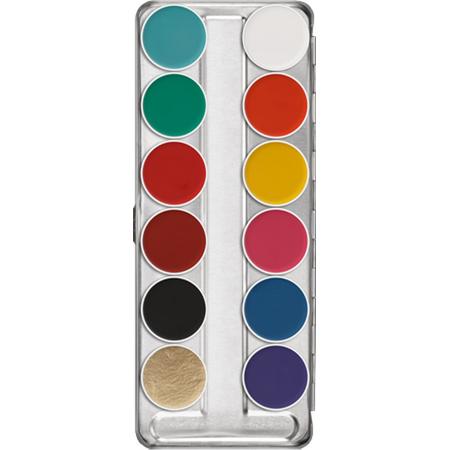 Kryolan Aquacolor Waterschmink Palet - 12 Kleuren FP